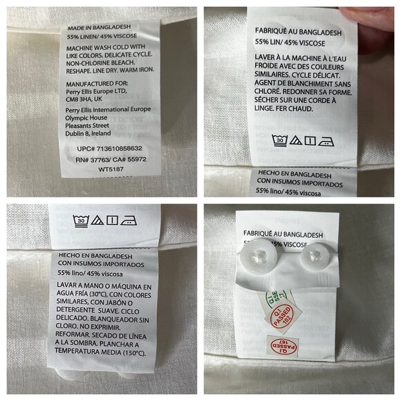 Cafe Luna Men's 2XL Dress Shirt Short Sleeve Button Up XO Design Linen/Viscose - Picture 10 of 16